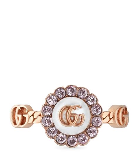 gucci double g flower ring|Gucci Double G Crystal Flower Ring .